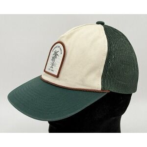 Kanvas By Katin Hat Cap Snap Back Hunter Green Beige Mesh Trucker USA Adult NWOT